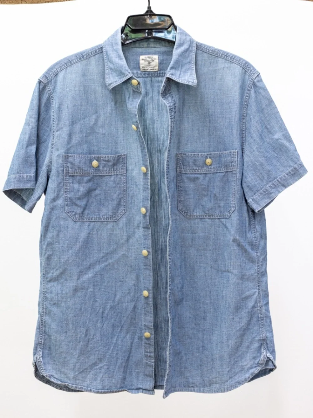 J Crew Short Sleeve Chambray Shirt Small
